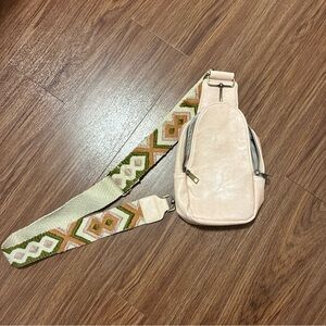 Sutton Sling Crossbody Bag Color Blush Pink  Vegan Leather